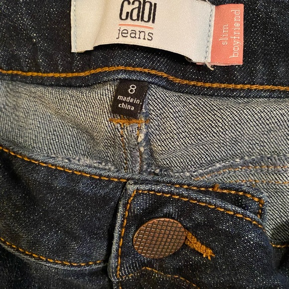 CAbi 3937 Slim Boyfriend Jeans Star Print Celebrity Wash Raw Hem - Picture 13 of 15